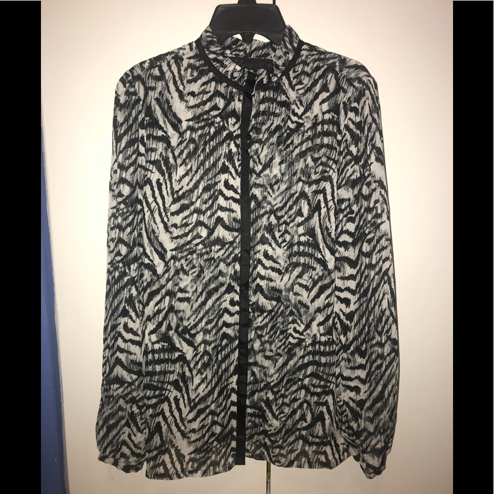 Zebra print button down Blouse